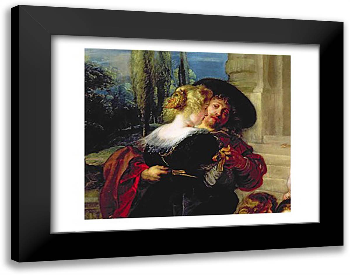 The Garden of Love 28x22 Black Modern Wood Framed Art Print Poster by Rubens, Peter Paul