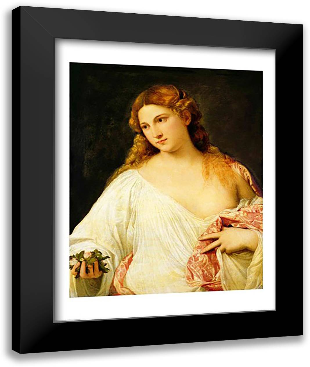 Flora 22x28 Black Modern Wood Framed Art Print Poster by Titian