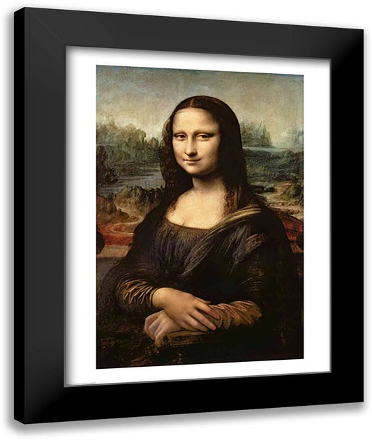 Mona Lisa, c.1503-6 22x28 Black Modern Wood Framed Art Print Poster by da Vinci, Leonardo