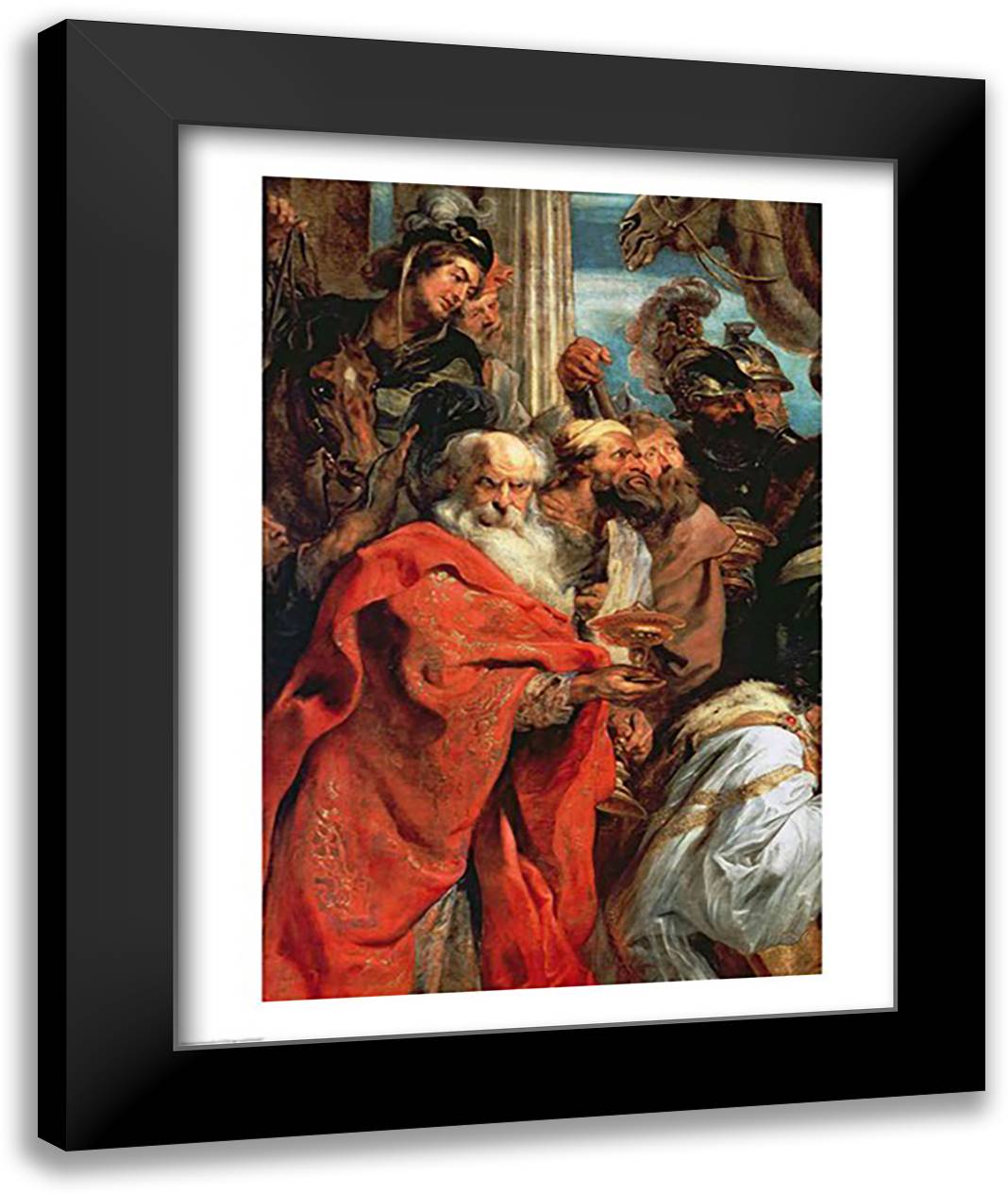 Adoration of the Magi 22x28 Black Modern Wood Framed Art Print Poster by Rubens, Peter Paul