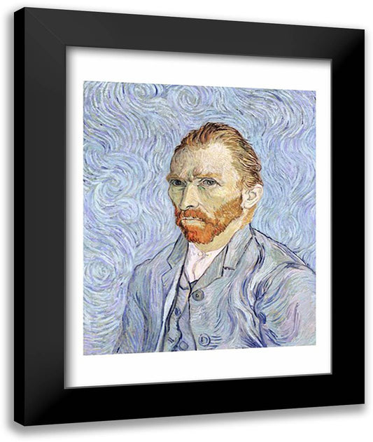 Self portrait, 1889 22x28 Black Modern Wood Framed Art Print Poster by Van Gogh, Vincent