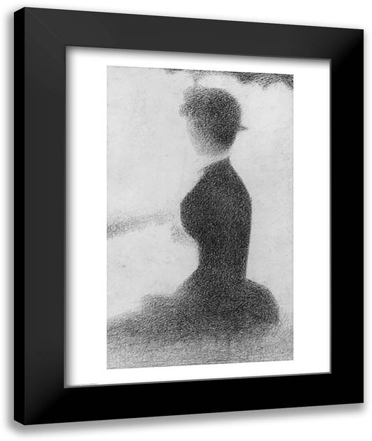 Study for Sunday Afternoon on the Island of La Grande Jatte 22x28 Black Modern Wood Framed Art Print Poster by Seurat, Georges