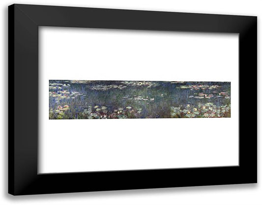 Waterlilies: Green Reflections, 1914-18 28x22 Black Modern Wood Framed Art Print Poster by Monet, Claude