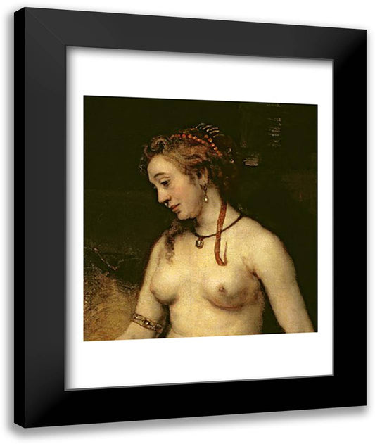 Bathsheba Bathing, 1654 22x28 Black Modern Wood Framed Art Print Poster by Rembrandt