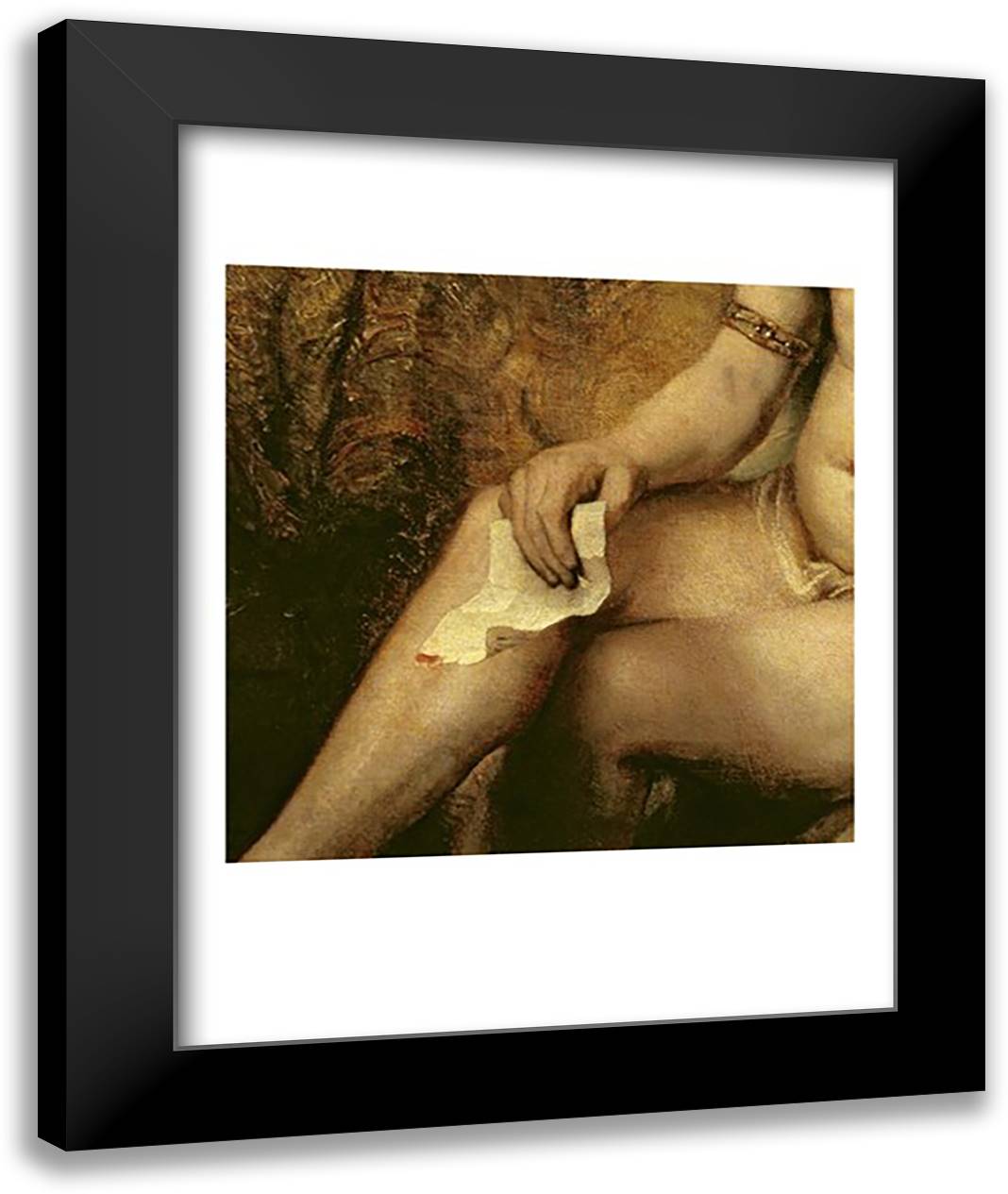 Bathsheba Bathing, 1654 22x28 Black Modern Wood Framed Art Print Poster by Rembrandt