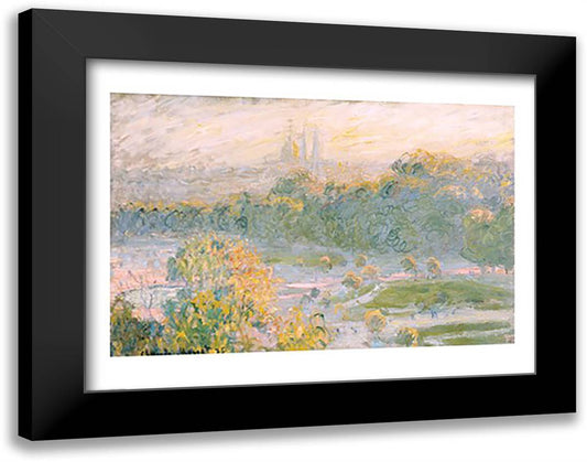 The Tuileries (study) 1875 28x22 Black Modern Wood Framed Art Print Poster by Monet, Claude