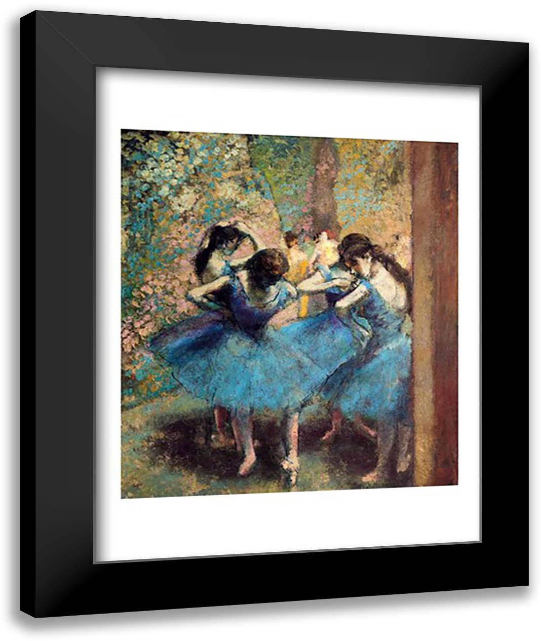 Dancers in Blue, 1890 22x28 Black Modern Wood Framed Art Print Poster by Degas, Edgar