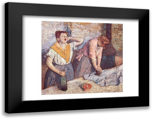 The Laundresses, c.1884 28x23 Black Modern Wood Framed Art Print Poster by Degas, Edgar