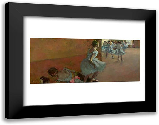 Dancers Ascending a Staircase 28x22 Black Modern Wood Framed Art Print Poster by Degas, Edgar