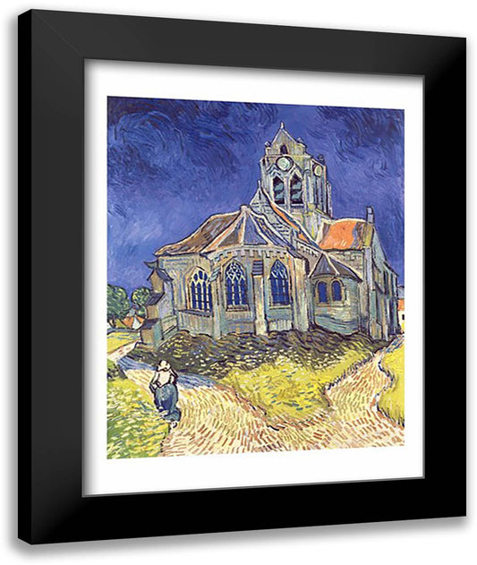 The Church at Auvers-sur-Oise, 1890 22x28 Black Modern Wood Framed Art Print Poster by Van Gogh, Vincent