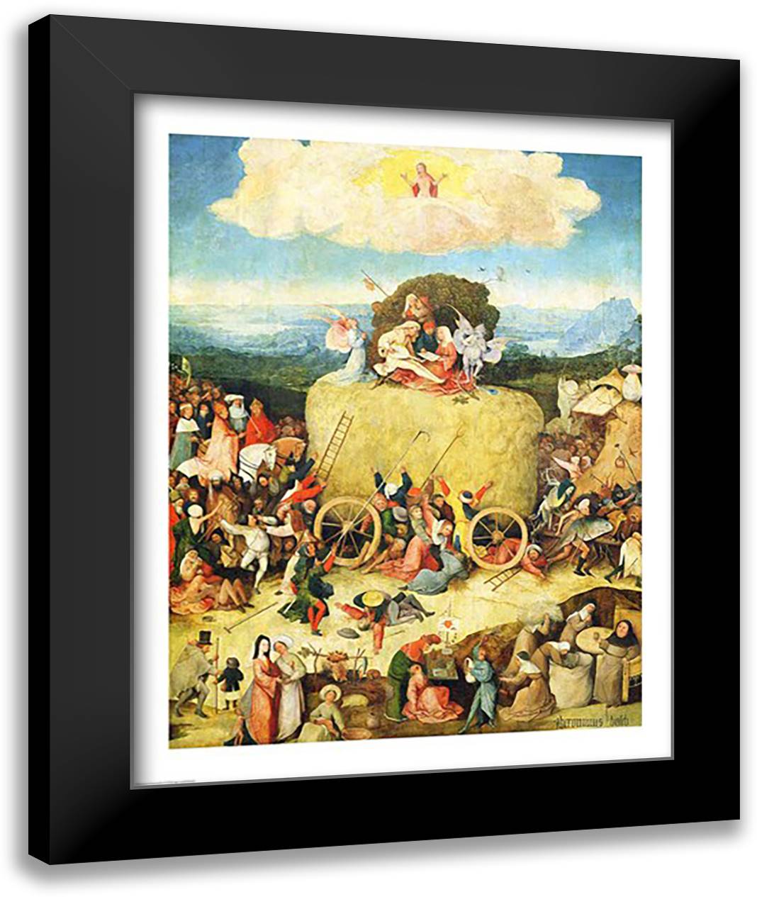 Haywain, Detail, 1515 22x28 Black Modern Wood Framed Art Print Poster by Bosch, Hieronymus