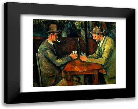 The Card Players 1890-95 28x22 Black Modern Wood Framed Art Print Poster by Cezanne, Paul