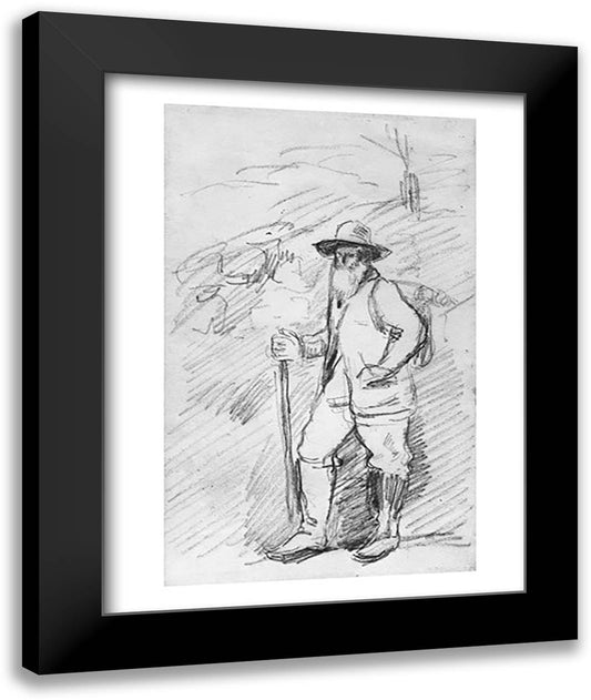 Camille Pissarro 22x28 Black Modern Wood Framed Art Print Poster by Cezanne, Paul