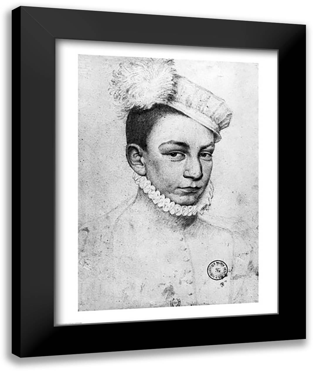 Portrait of King Charles IX of France, 1561 22x28 Black Modern Wood Framed Art Print Poster by Clouet, Francois