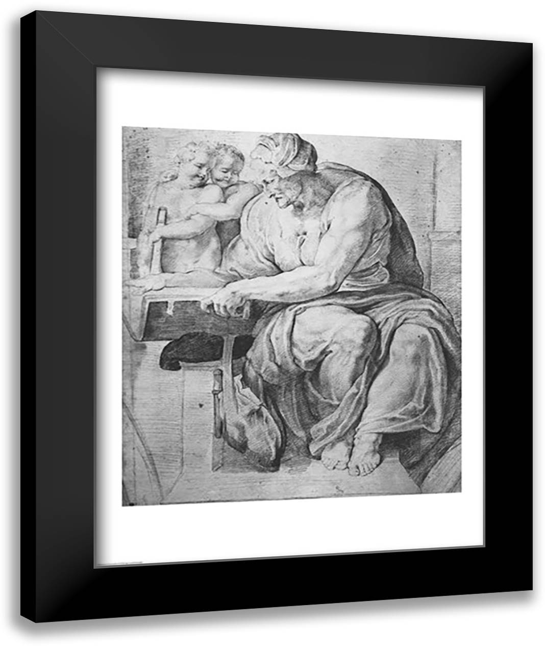 The Cumaean Sibyl, after Michangelo Buonarroti 22x28 Black Modern Wood Framed Art Print Poster by Rubens, Peter Paul