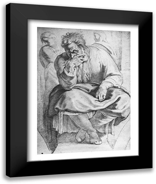 The Prophet Jeremiah, after Michangelo Buonarroti 22x28 Black Modern Wood Framed Art Print Poster by Rubens, Peter Paul