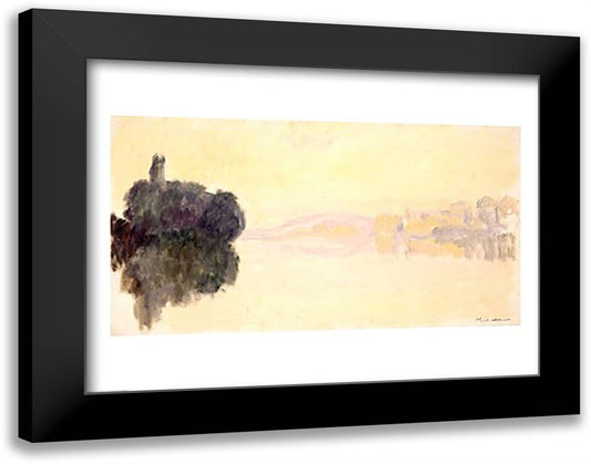 The Seine at Port-Villez, 1894 28x22 Black Modern Wood Framed Art Print Poster by Monet, Claude