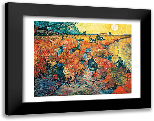 Red Vineyards at Arles, 1888 28x22 Black Modern Wood Framed Art Print Poster by Van Gogh, Vincent