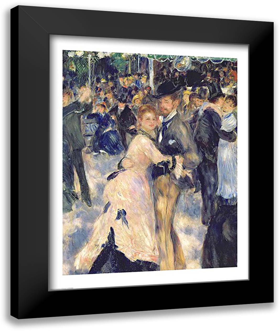 Ball at the Moulin de la Galette, 1876 22x28 Black Modern Wood Framed Art Print Poster by Renoir, Pierre-Auguste