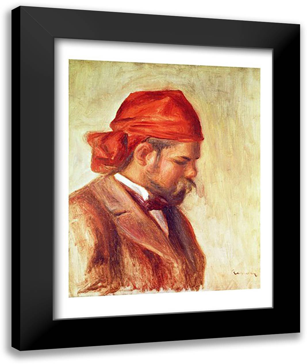 Portrait of Ambroise Vollard 22x28 Black Modern Wood Framed Art Print Poster by Renoir, Pierre-Auguste