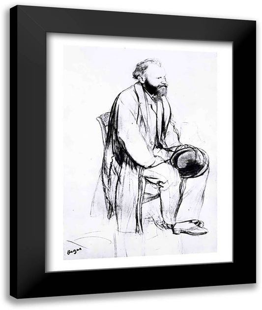 Study for a portrait of Manet 22x28 Black Modern Wood Framed Art Print Poster by Degas, Edgar