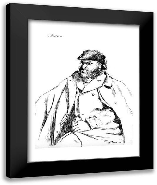 Portrait of Cezanne, 1874 22x28 Black Modern Wood Framed Art Print Poster by Pissarro, Camille