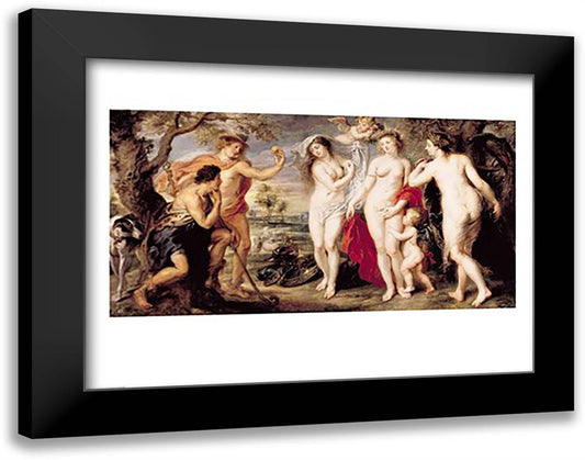 The Judgement of Paris, 1639 28x22 Black Modern Wood Framed Art Print Poster by Rubens, Peter Paul