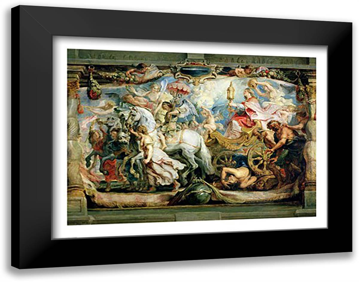 The Triumph of the Church over Fury, Hatred and Discord 28x22 Black Modern Wood Framed Art Print Poster by Rubens, Peter Paul