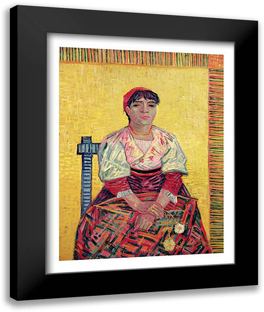 The Italian: Agostina Segatori, 1887 22x28 Black Modern Wood Framed Art Print Poster by Van Gogh, Vincent