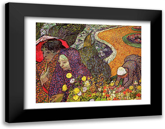 Ladies of Arles 28x22 Black Modern Wood Framed Art Print Poster by Van Gogh, Vincent