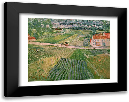 Landscape at Auvers after the Rain, 1890 28x22 Black Modern Wood Framed Art Print Poster by Van Gogh, Vincent