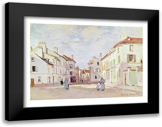 Rue de la Chaussee at Argenteuil 28x22 Black Modern Wood Framed Art Print Poster by Monet, Claude