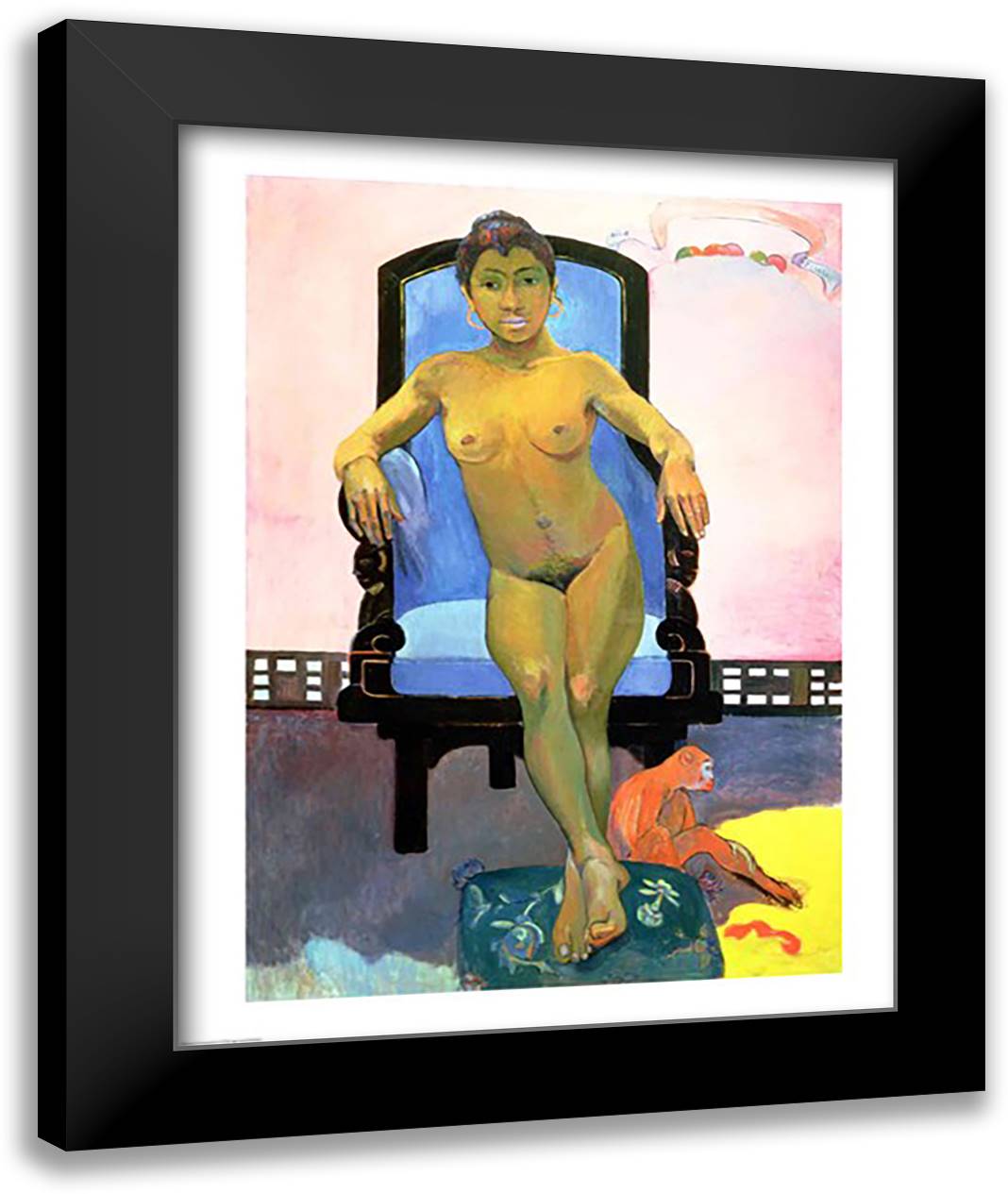 Annah the Javanese 22x28 Black Modern Wood Framed Art Print Poster by Gauguin, Paul