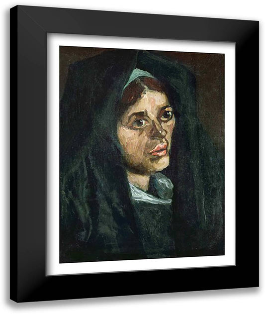Peasant with moss green shawl, c.1885 22x28 Black Modern Wood Framed Art Print Poster by Van Gogh, Vincent