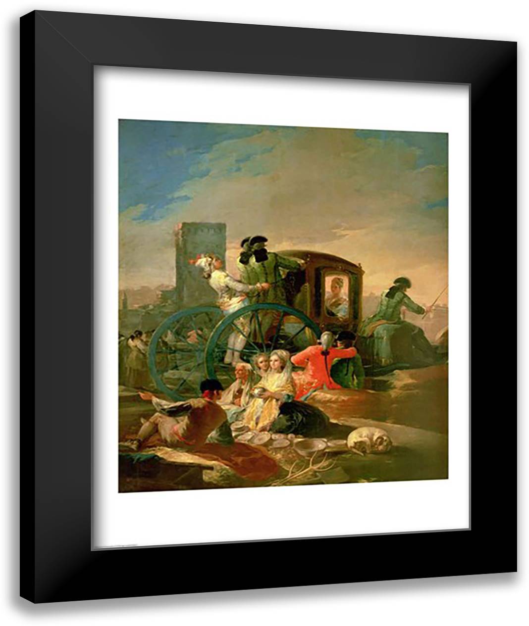 The Pottery Vendor, 1778 22x28 Black Modern Wood Framed Art Print Poster by Goya, Francisco De