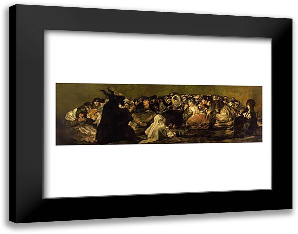 The Witches' Sabbath 28x22 Black Modern Wood Framed Art Print Poster by Goya, Francisco De