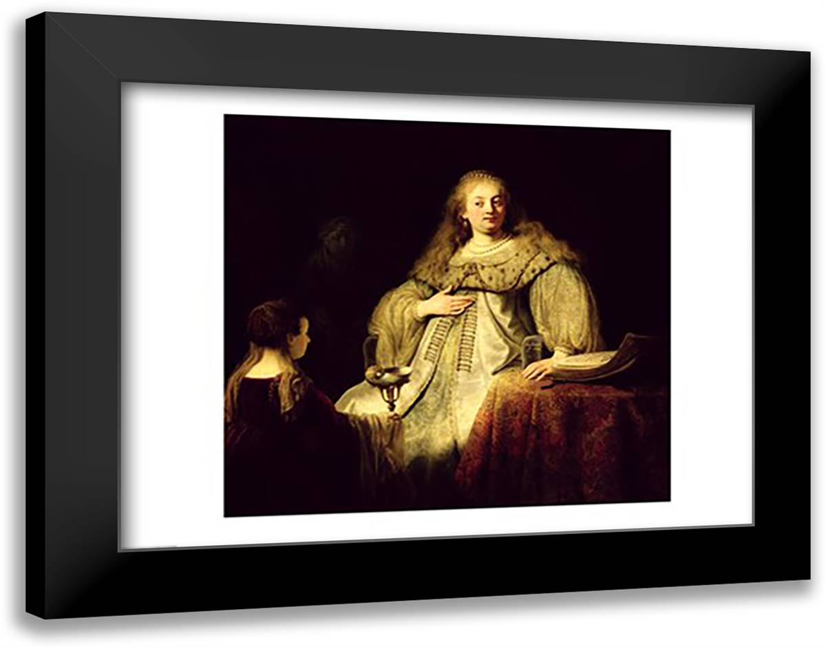 Artemisia, 1634 28x22 Black Modern Wood Framed Art Print Poster by Rembrandt