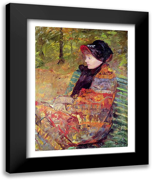 Portrait of Mlle C. Lydia Cassatt, 1880 22x28 Black Modern Wood Framed Art Print Poster by Cassatt, Mary