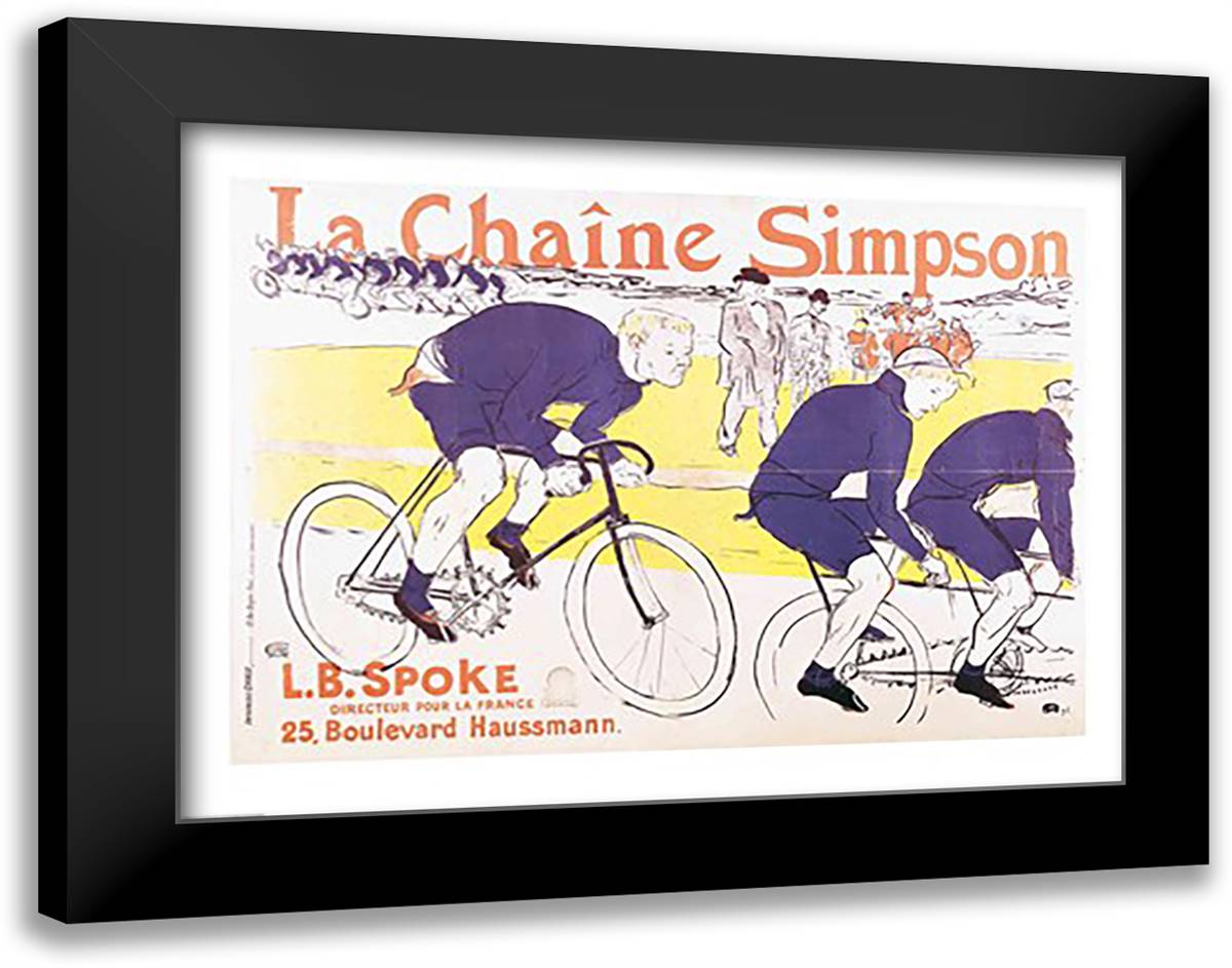 The Simpson Chain, 1896 28x22 Black Modern Wood Framed Art Print Poster by Toulouse-Lautrec, Henri de