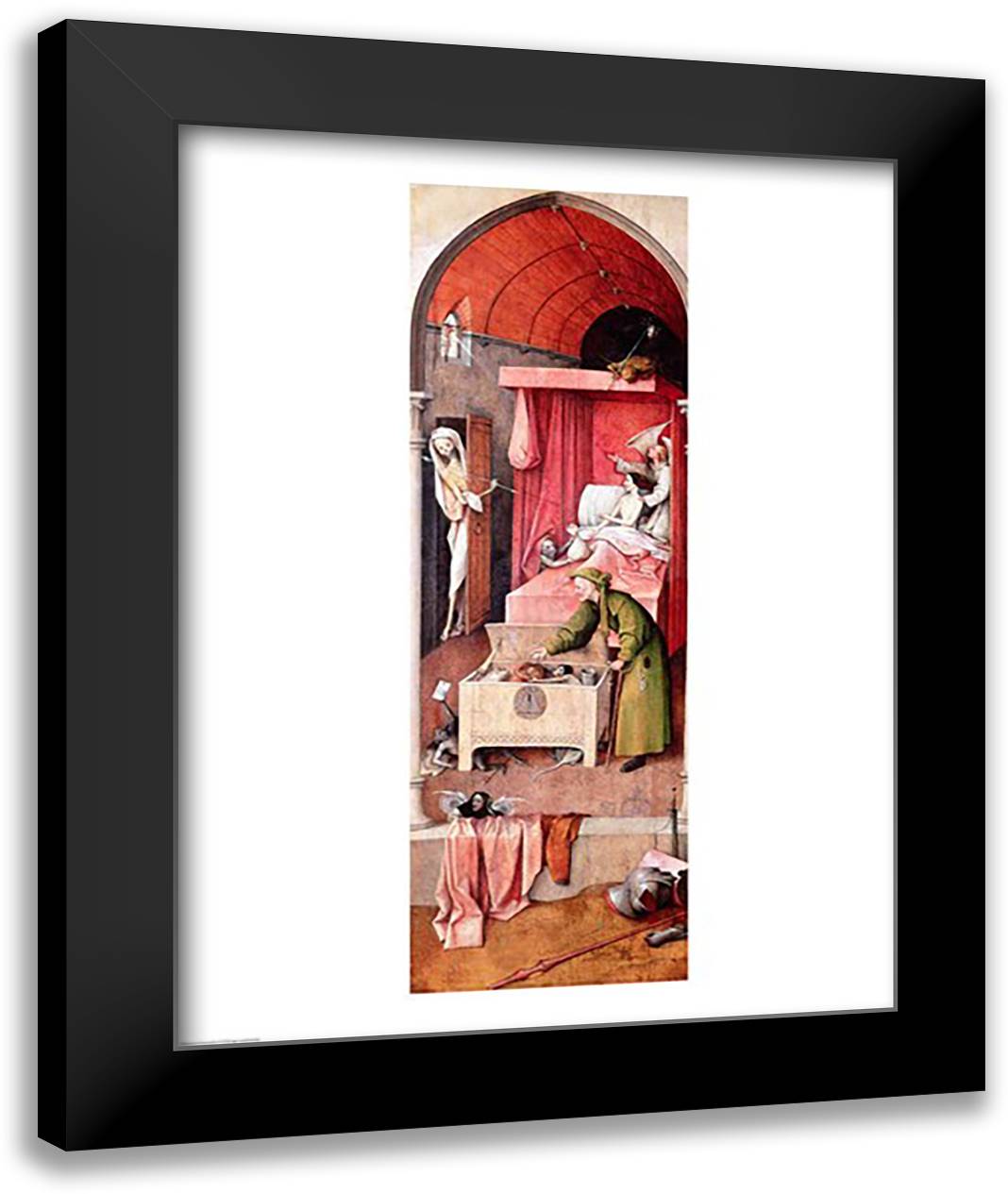 Death and the Miser, c.1485-90 22x28 Black Modern Wood Framed Art Print Poster by Bosch, Hieronymus