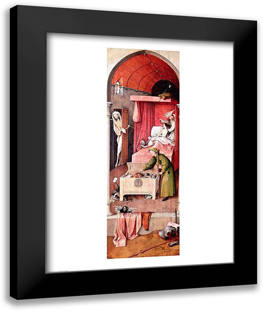 Death and the Miser, c.1485-90 22x28 Black Modern Wood Framed Art Print Poster by Bosch, Hieronymus