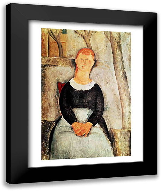 The Beautiful Grocer 22x28 Black Modern Wood Framed Art Print Poster by Modigliani, Amedeo