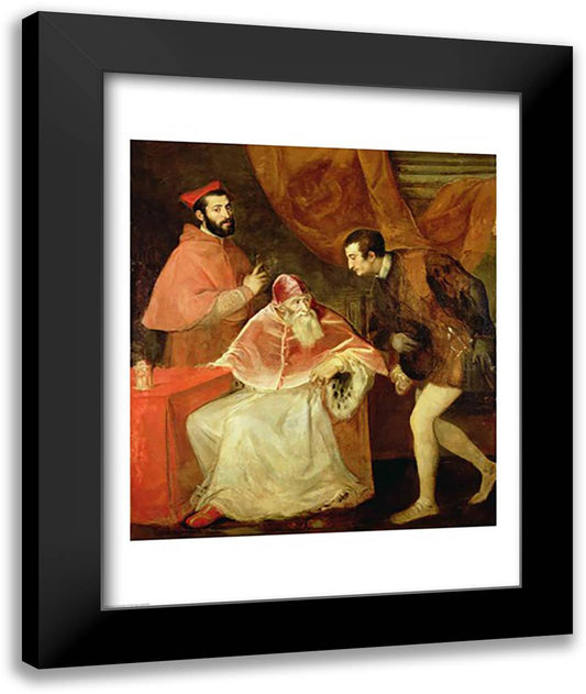 Pope Paul III 22x28 Black Modern Wood Framed Art Print Poster by Titian