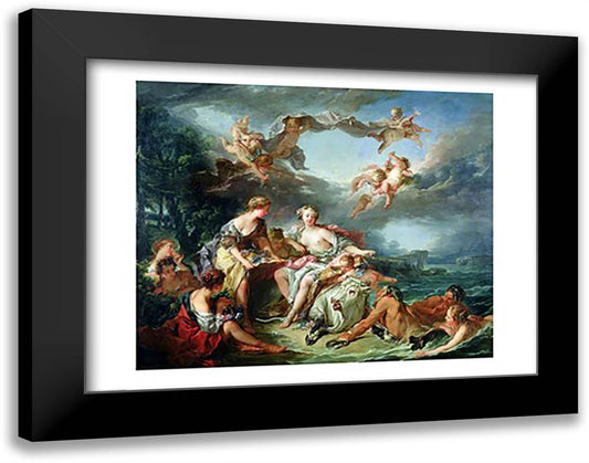 The Rape of Europa, 1747 28x22 Black Modern Wood Framed Art Print Poster by Boucher, Francois