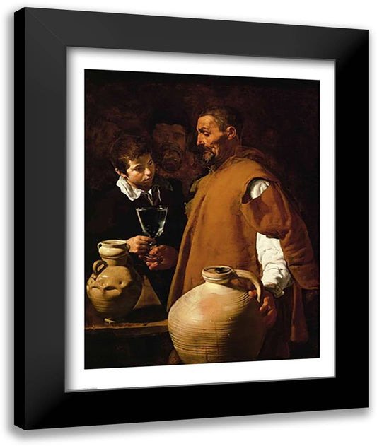 Waterseller of Seville, c.1620 22x28 Black Modern Wood Framed Art Print Poster by Velazquez, Diego