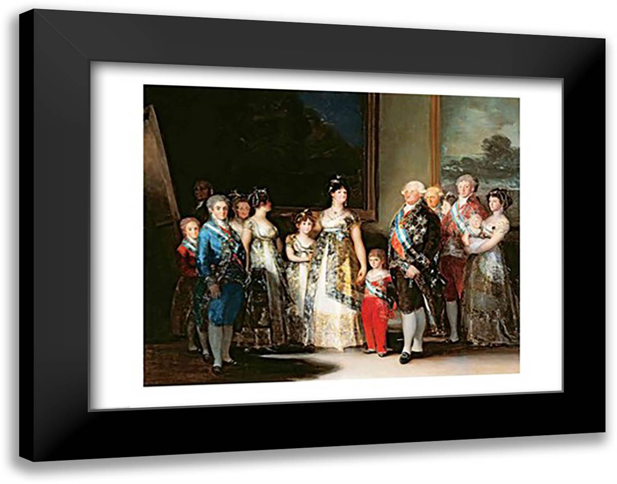 Charles IV and his family, 1800 28x22 Black Modern Wood Framed Art Print Poster by Goya, Francisco De