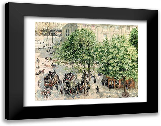 Place du Theatre-Francais, Spring, 1898 28x22 Black Modern Wood Framed Art Print Poster by Pissarro, Camille