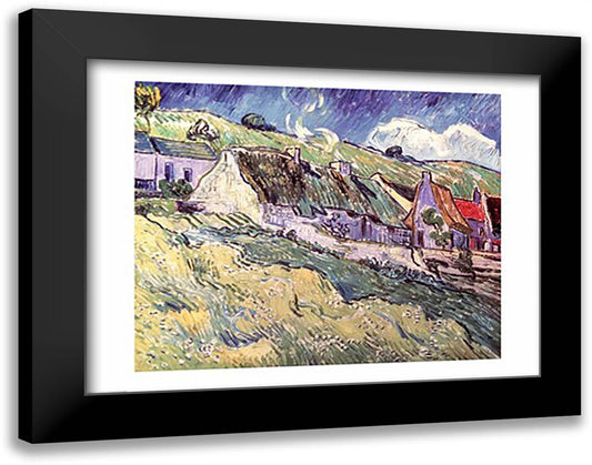Cottages at Auvers-sur-Oise, 1890 28x22 Black Modern Wood Framed Art Print Poster by Van Gogh, Vincent