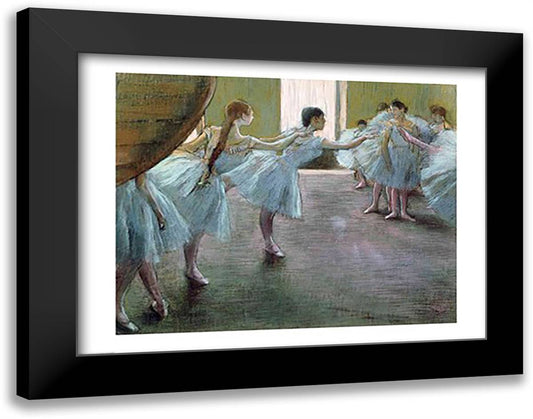 Dancers at Rehearsal 28x22 Black Modern Wood Framed Art Print Poster by Degas, Edgar