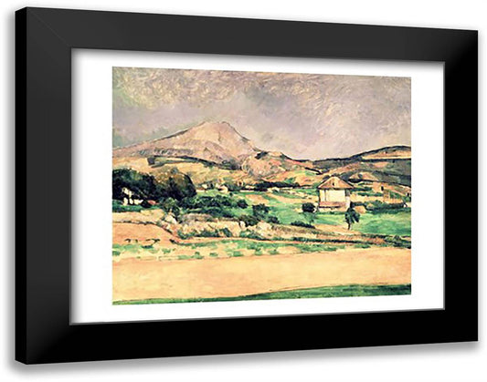 Montagne Sainte-Victoire 28x22 Black Modern Wood Framed Art Print Poster by Cezanne, Paul